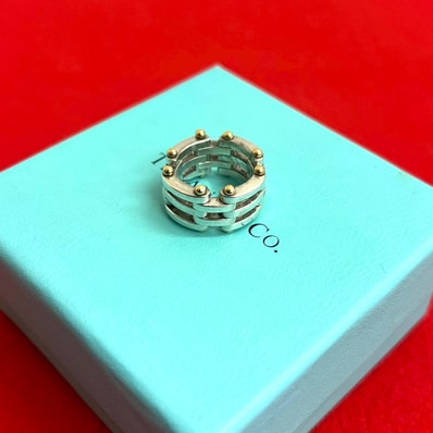 TIFFANY&Co. ティファニー ゲートリング シルバー925 K18ゴールド リング・指輪 7号 シルバー
73608