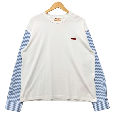 MARNI マルニ 品番 HUMU0252QX レイヤード 袖ストライプシャツ カットソー 52698