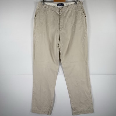 古着 ポロバイラルフローレン Polo by Ralph Lauren チノパンツ ポロチノ ワンポイント スラックス 大きいサイズ w36 L34 ベージュ メンズ