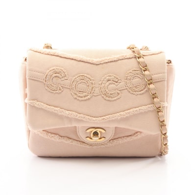 シャネル CHANEL COCO ショルダーバッグ バッグ デニム レディース ピンク系 AS1595 【中古】