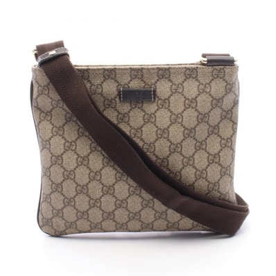 グッチ GUCCI GGスプリーム ショルダーバッグ バッグ PVCコーティングキャンバス レザー レディース ベージュ系 / ブラウン系 201538 【中古】