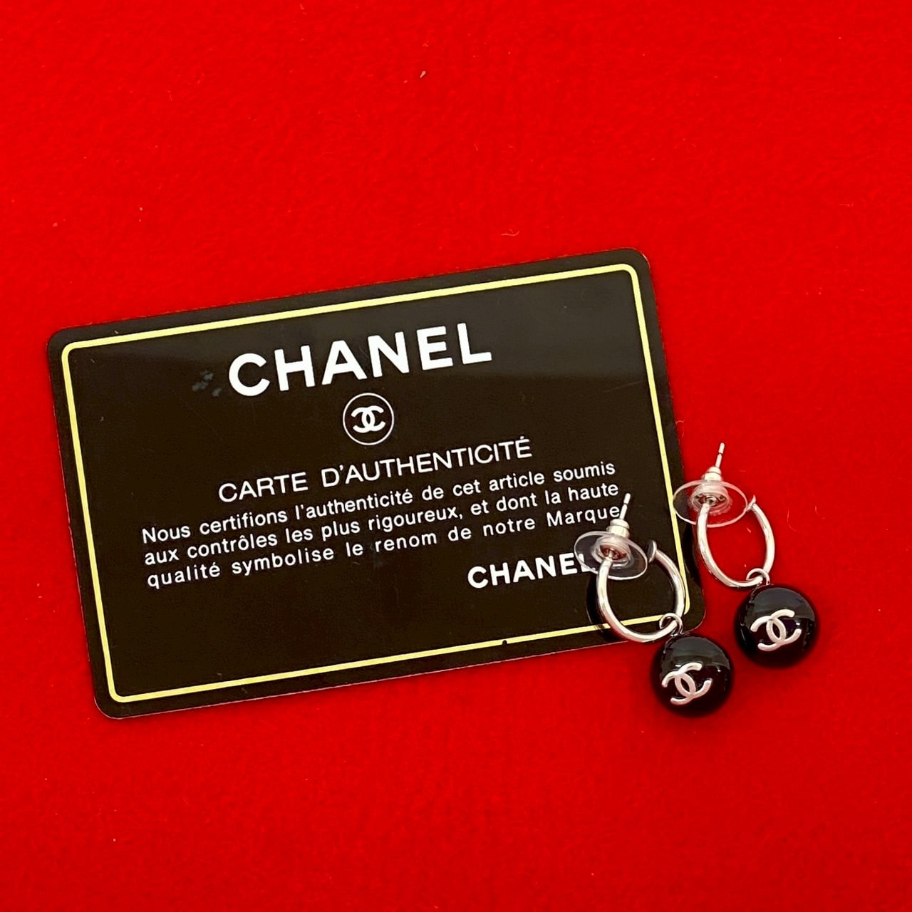 CHANEL シャネル ココマーク 合金 プラスチック メッキ ピアス シルバー
 61801