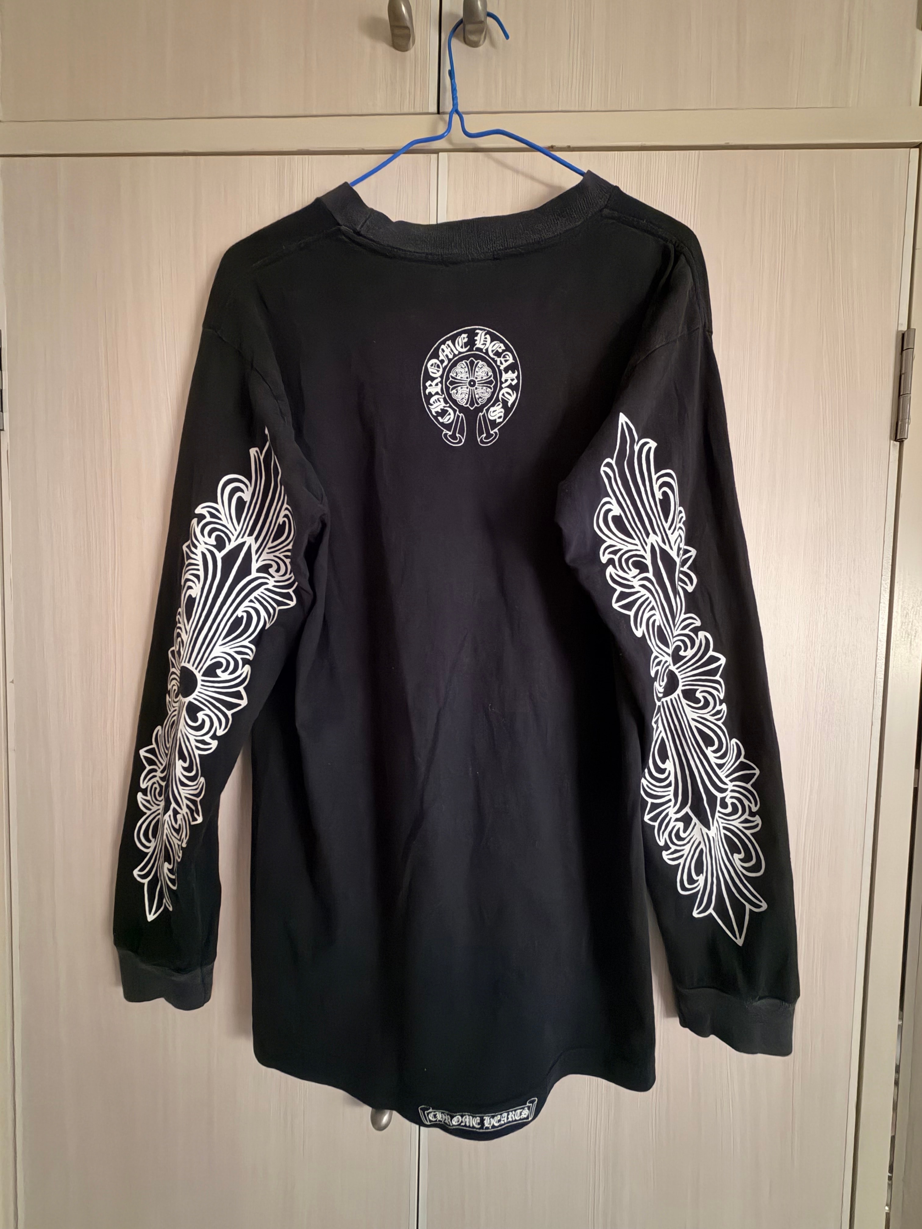 Chrome Hearts Neck Logo Floral Cross L/S T-Shirt "Black"