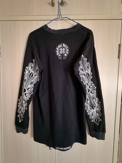 Chrome Hearts Neck Logo Floral Cross L/S T-Shirt "Black"