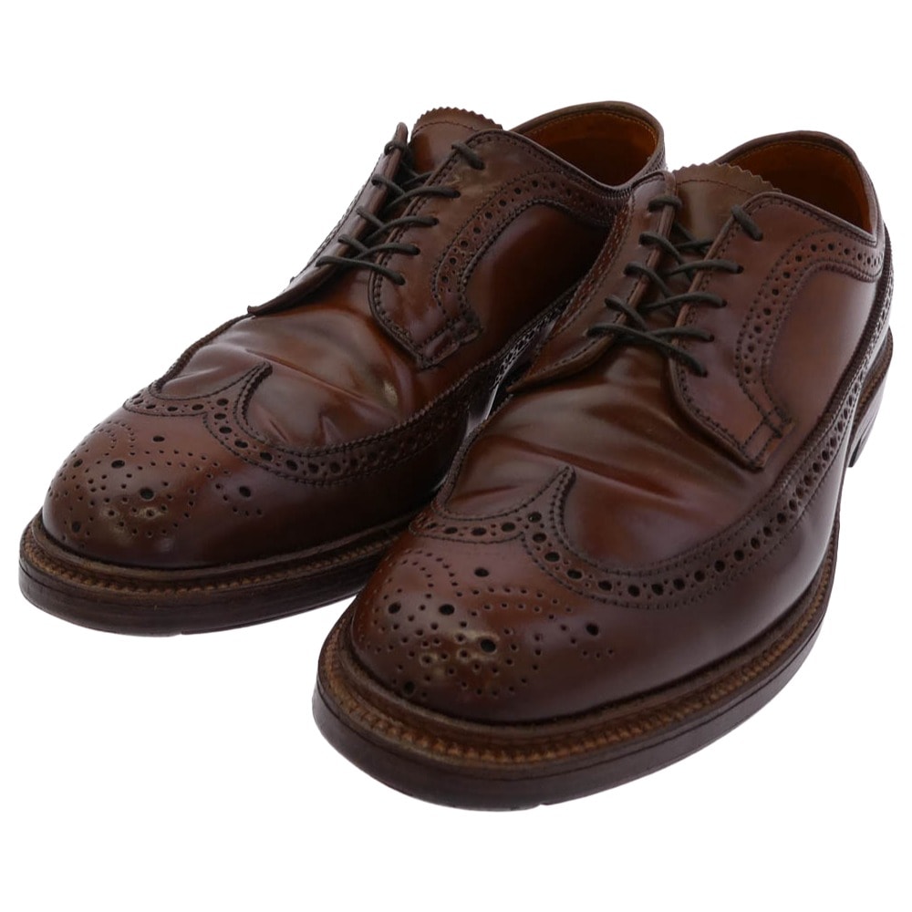 ALDEN オールデン ドレスシューズ 97504 ラベロコードバン ロングウィングチップ シューズ ブラウン系 US9【中古】
