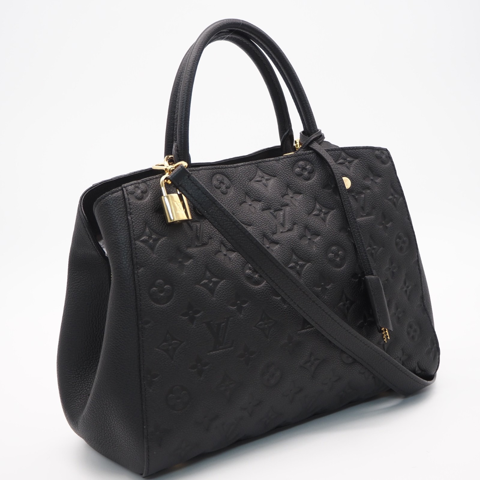 美品 LOUIS VUITTON ルイ・ヴィトン モノグラム アンプラント モンテーニュMM ノワール M41048 2wayハンドバッグ ブラック カーフレザー レディース