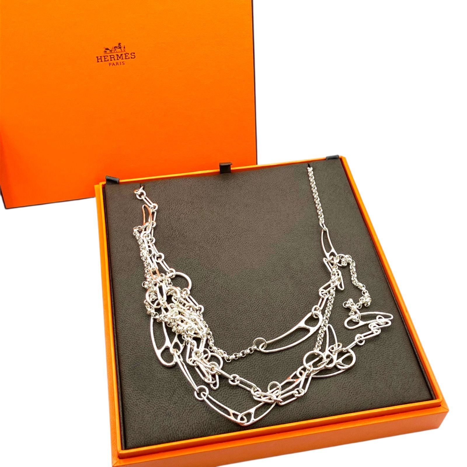 HERMES シェーヌダンクルパンク ネックレス Ag925 シルバー925 Chaine d'Ancre PUNK 鑑定済み 正規品 エルメス