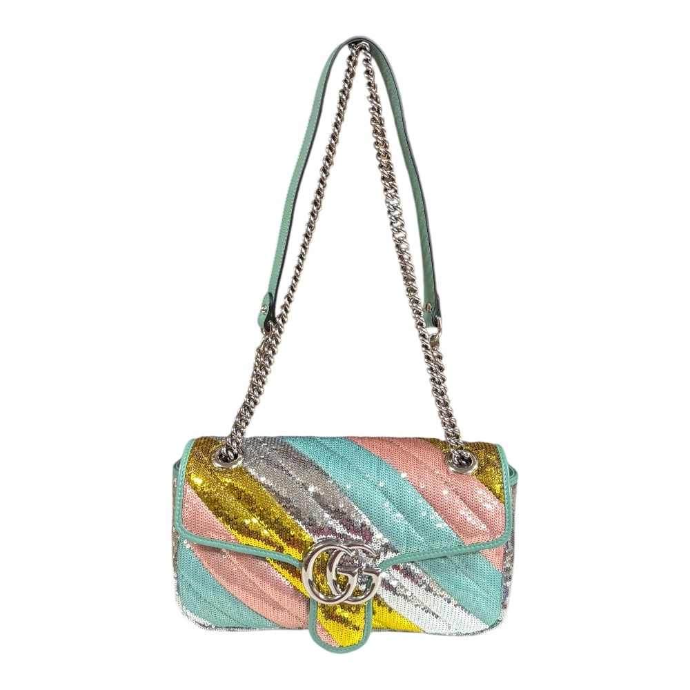 グッチ GGマーモント ショルダーバッグ スパンコール 443497 マルチカラー レディース GUCCI  中古
