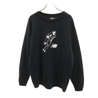 NEW BALANCE ニューバランス 長袖 Tシャツ M ブラック ロンT