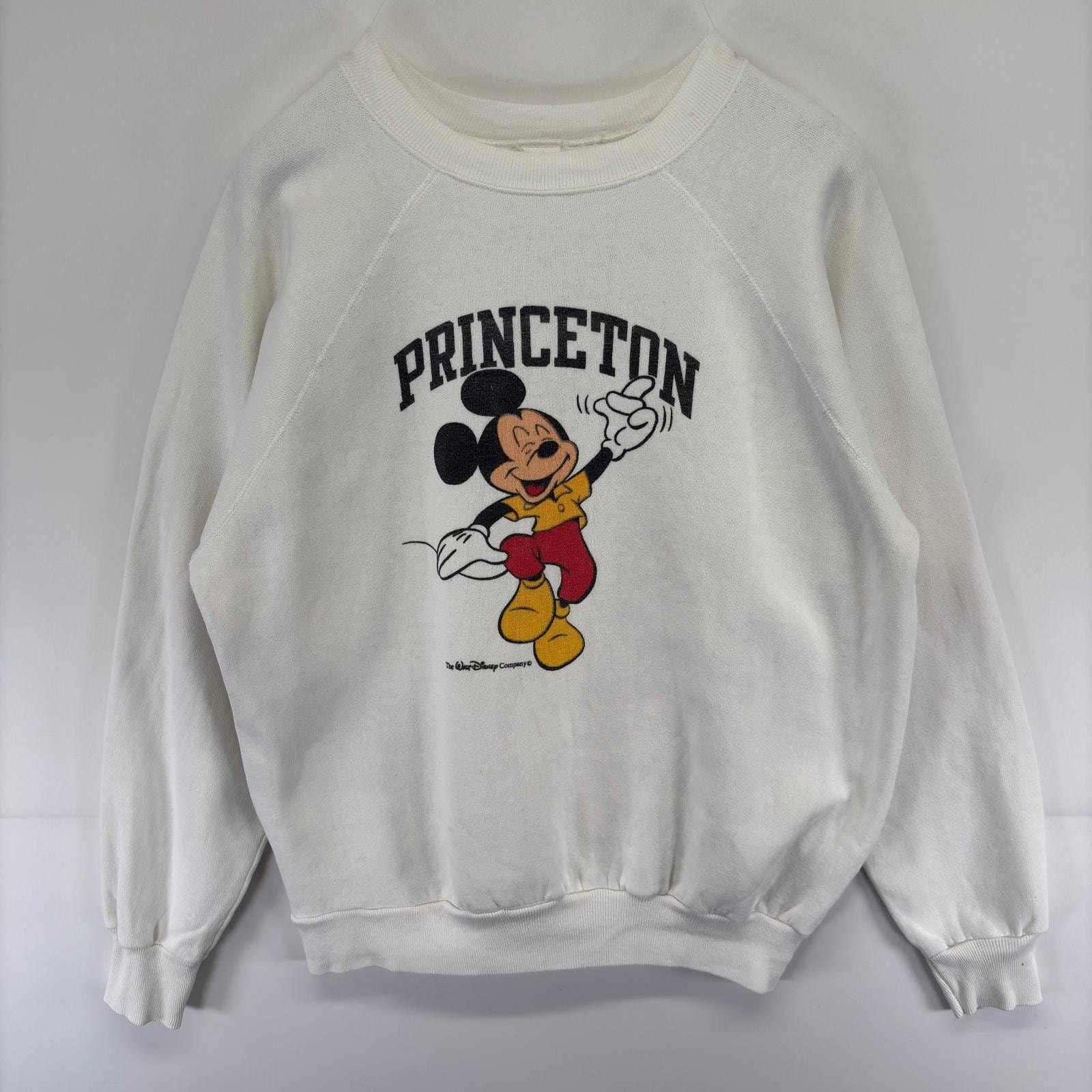 古着 80's/80年代 ヴィンテージ チャンピオン Champion スウェット ラグラン トレーナー ミッキーマウス 2XL  ホワイト系 メンズ