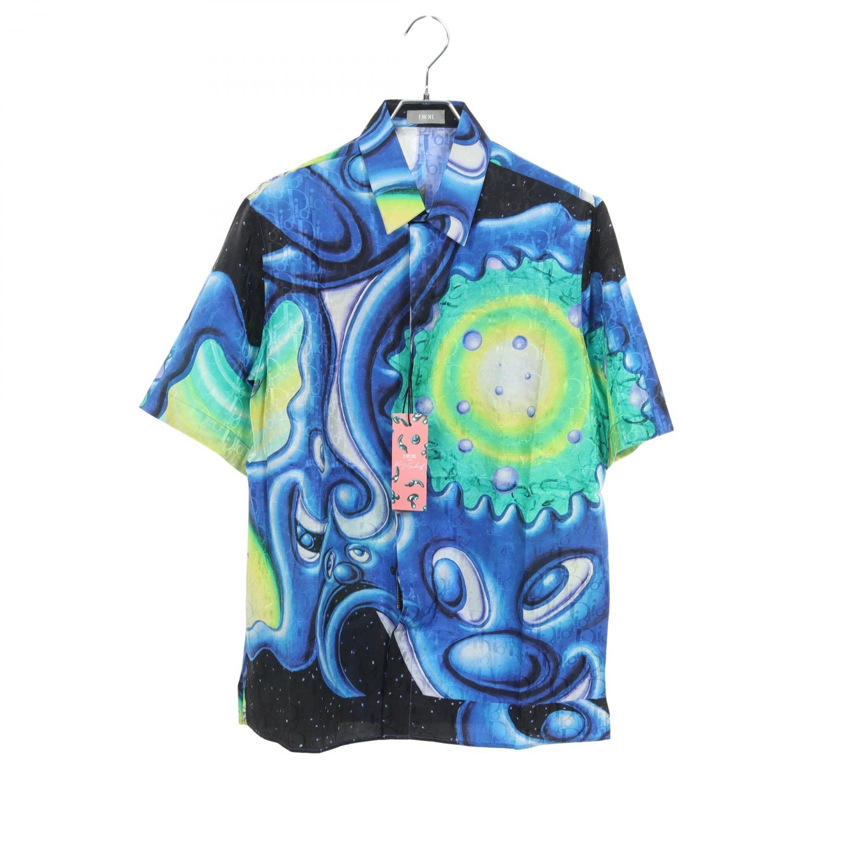 ディオール Dior DIOR × KENNY SCHARF 半袖 衣料品 トップス シルク コットン メンズ ブルー系 / グリーン系 / ブラック系 193C545A5194 【中古】