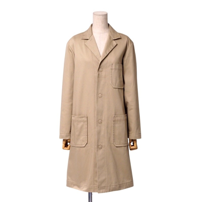 ■美品■tricot COMME des GARCONS トリココムデギャルソン コート サイズM ロングコート コットン ベージュ ブランド古着【中古】20241226/RA2726