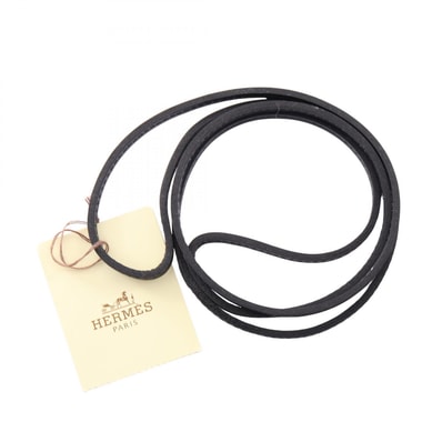 エルメス HERMES ラ二エール チョーカー アクセサリー カーフ(牛革) ボックスカーフ レディース ブラック系 【中古】