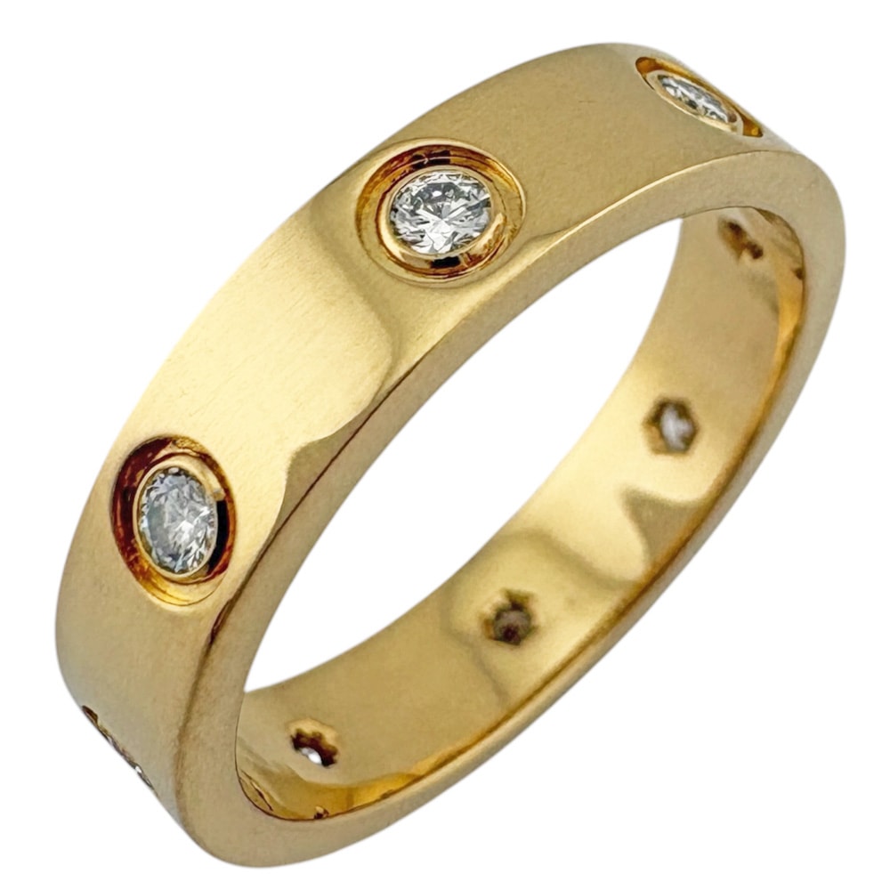 カルティエ ミニラブ フルダイヤモンド リング 指輪 8.5号 18金 K18イエローゴールド ダイヤモンド レディース CARTIER 中古
