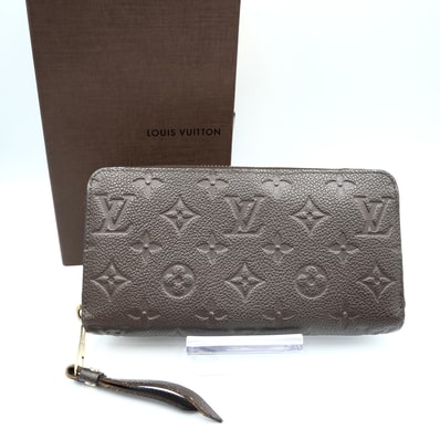 LOUIS VUITTON(ルイ・ヴィトン)ジッピーウォレット モノグラム・アンプラント 長財布 テール ブラウン レザー ゴールド金具 M60548 レディース【中古】