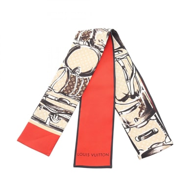ルイ・ヴィトン LOUIS VUITTON バンドー トランク モノグラム スカーフ 衣料品 シルク ベージュ レディース ベージュ系 / レッド系 / ブラウン系 M73964 【中古】