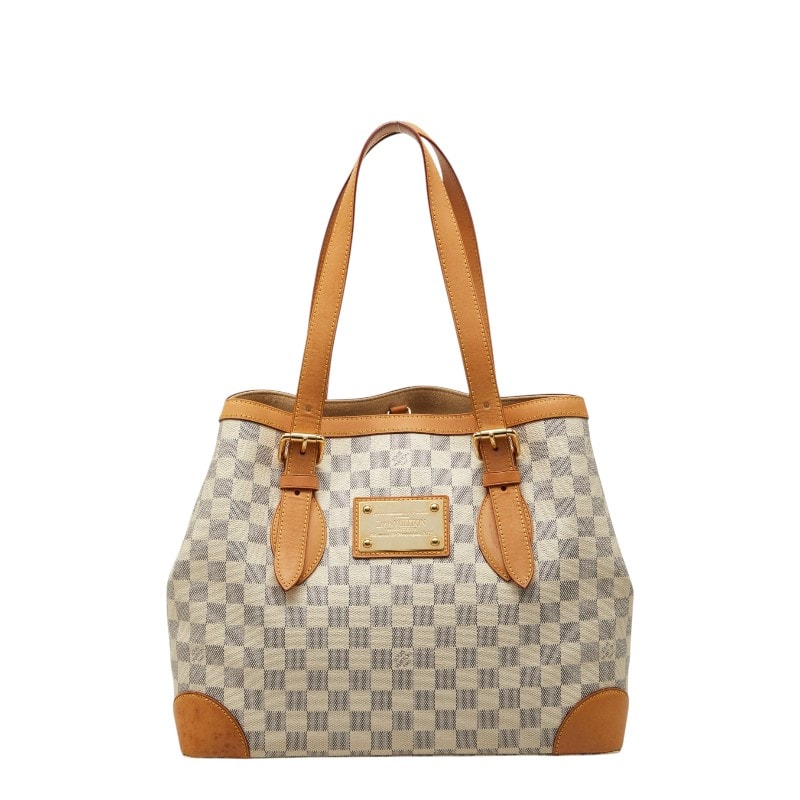 ルイ ヴィトン ダミエ アズール ハムステッドMM トートバッグ ショルダーバッグ N51206 ホワイト PVC レザー レディース LOUIS VUITTON 【中古】