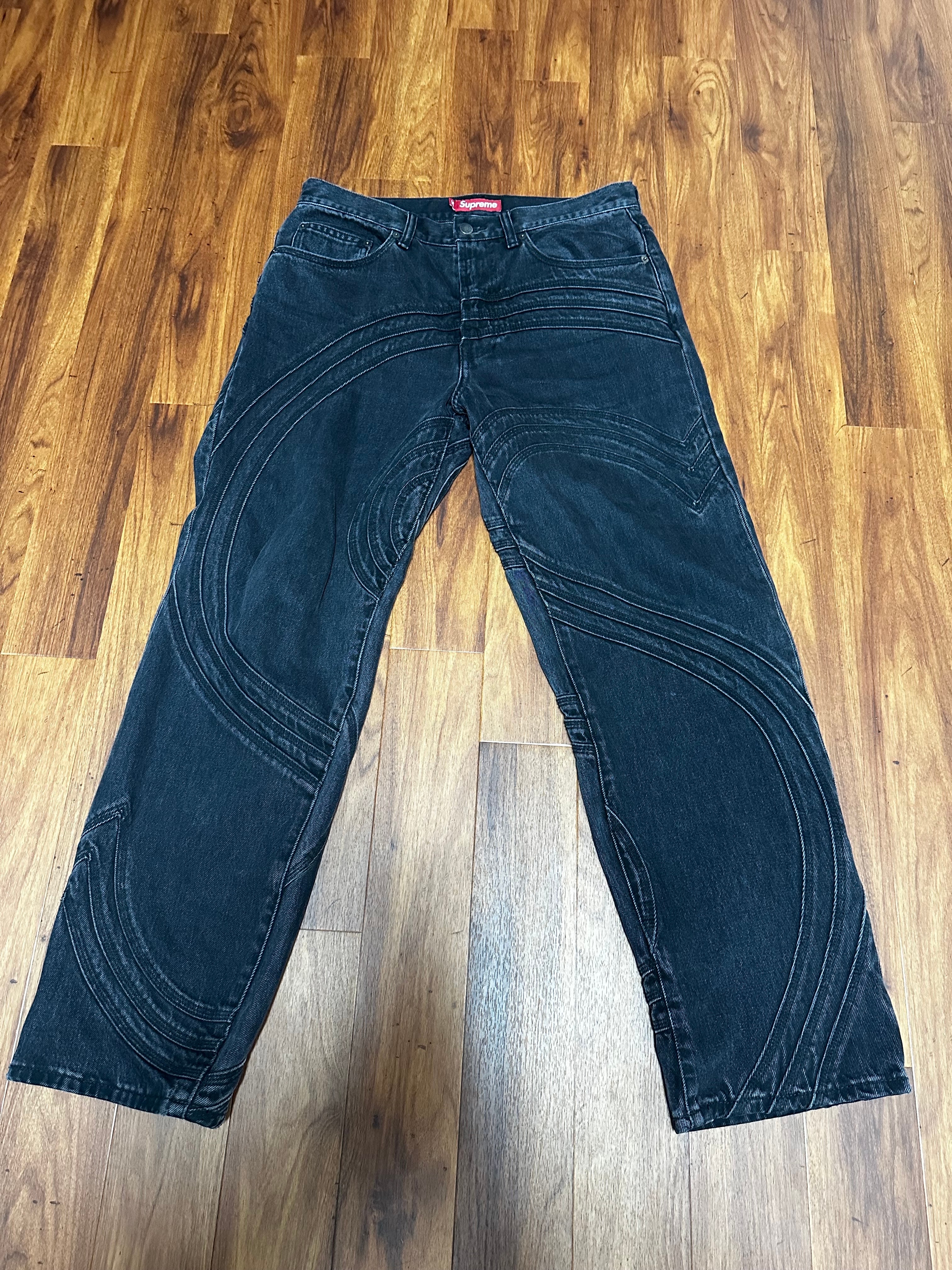 Supreme S Logo Loose Fit Jean "Washed Black"