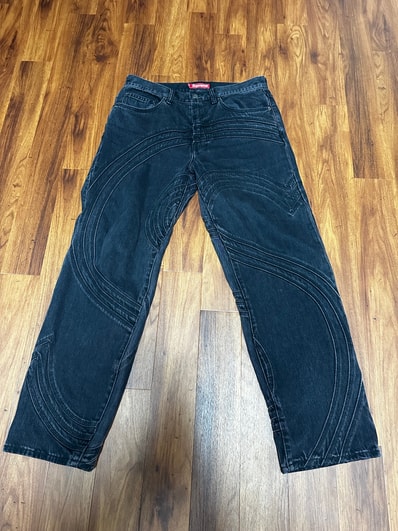 Supreme S Logo Loose Fit Jean "Washed Black"