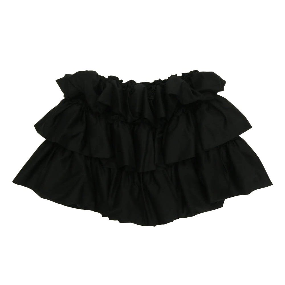 COMME des GARCONS コムデギャルソン 25SS 3O-T008 noir kei ninomiya ノワールケイニノミヤ コットン フリル ボリューム スカート ブラック系 S【極上美品】【中古】