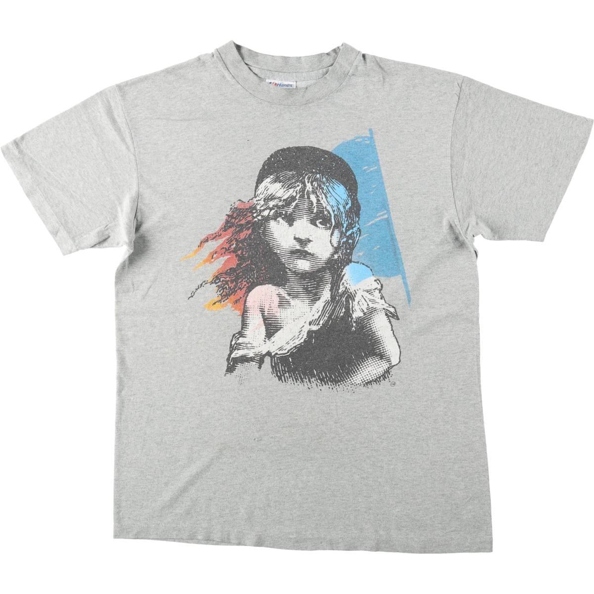 古着 80年代 ヘインズ Hanes POLY-COTTON 青タグ LES MISERABLES レミゼラブル プリントTシャツ USA製 メンズL相当 ヴィンテージ/eaa667304