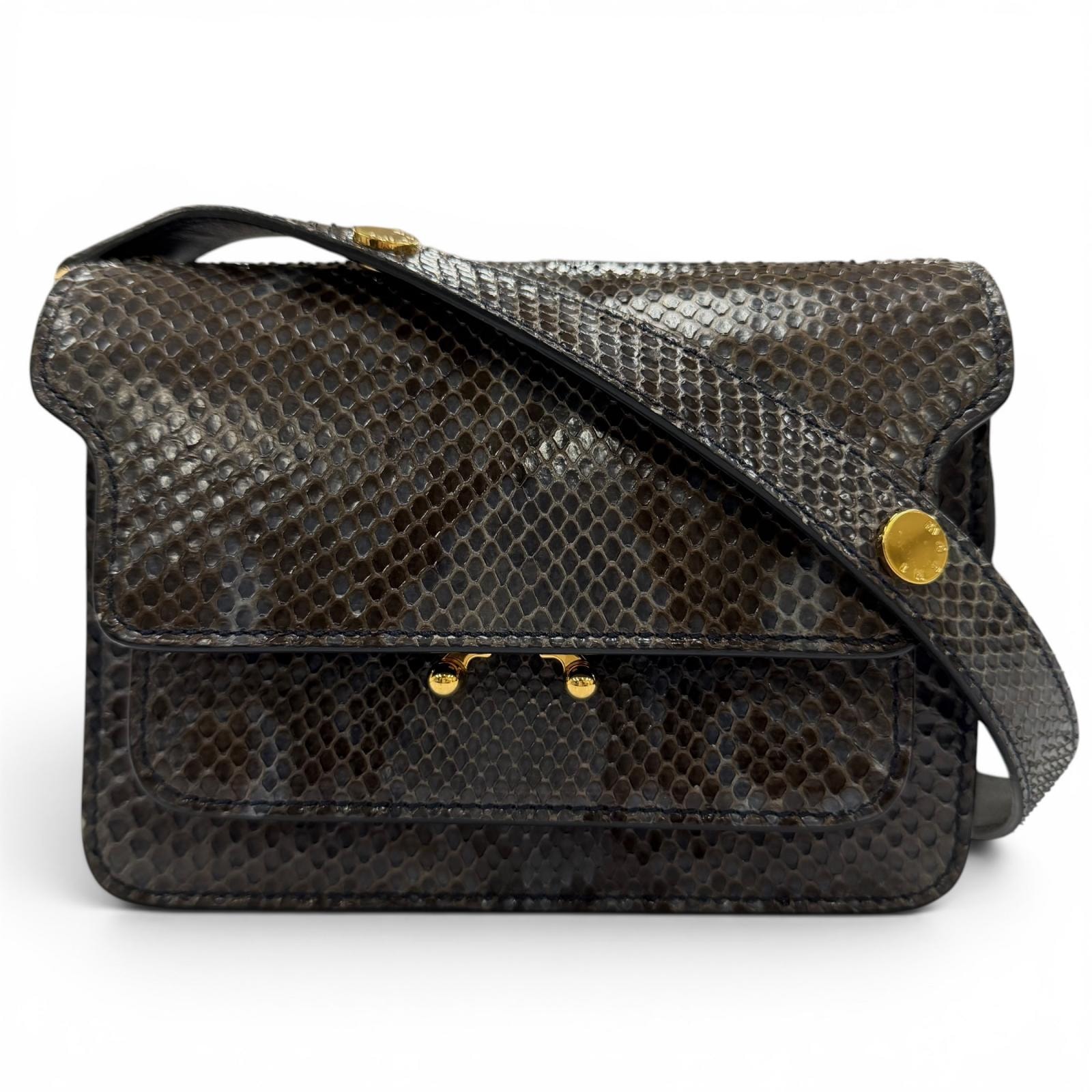 美品 マルニ ショルダーバッグ TRUNK トランク グレー系 レディース