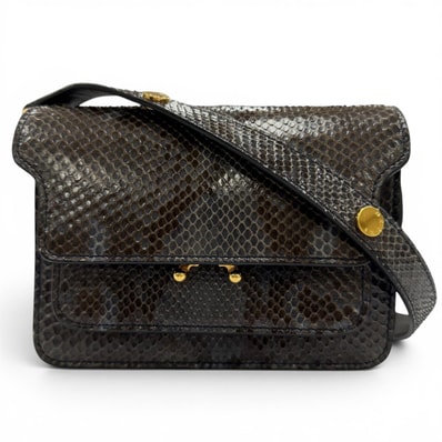 美品 マルニ ショルダーバッグ TRUNK トランク グレー系 レディース