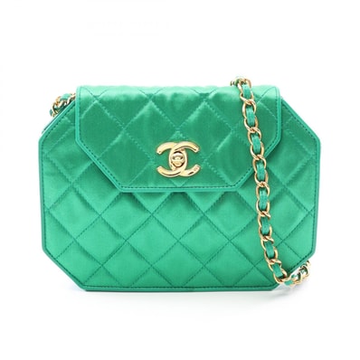 シャネル CHANEL マトラッセ ミニ ショルダーバッグ バッグ ファブリック レディース グリーン系 【中古】