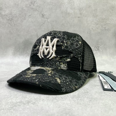 AMIRI Bandana Repair Trucker Hat "Black"