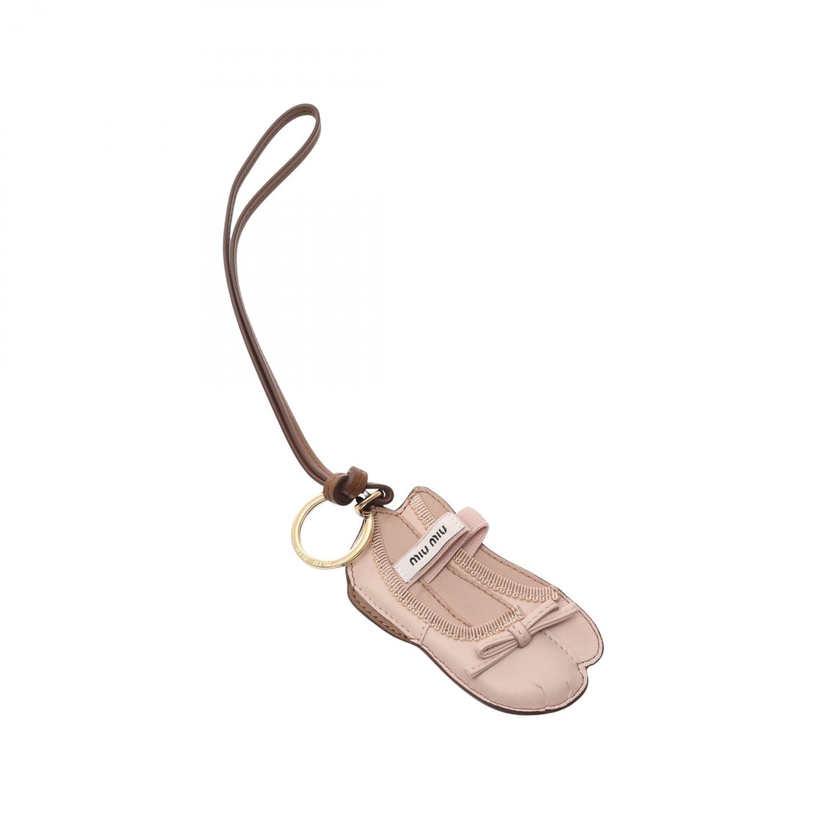 ミュウ ミュウ Miu Miu MIU BULLET チャーム アクセサリー レザー レディース ピンク系 / ブラウン系 5TL5332CUMF0NZ2 【新品】