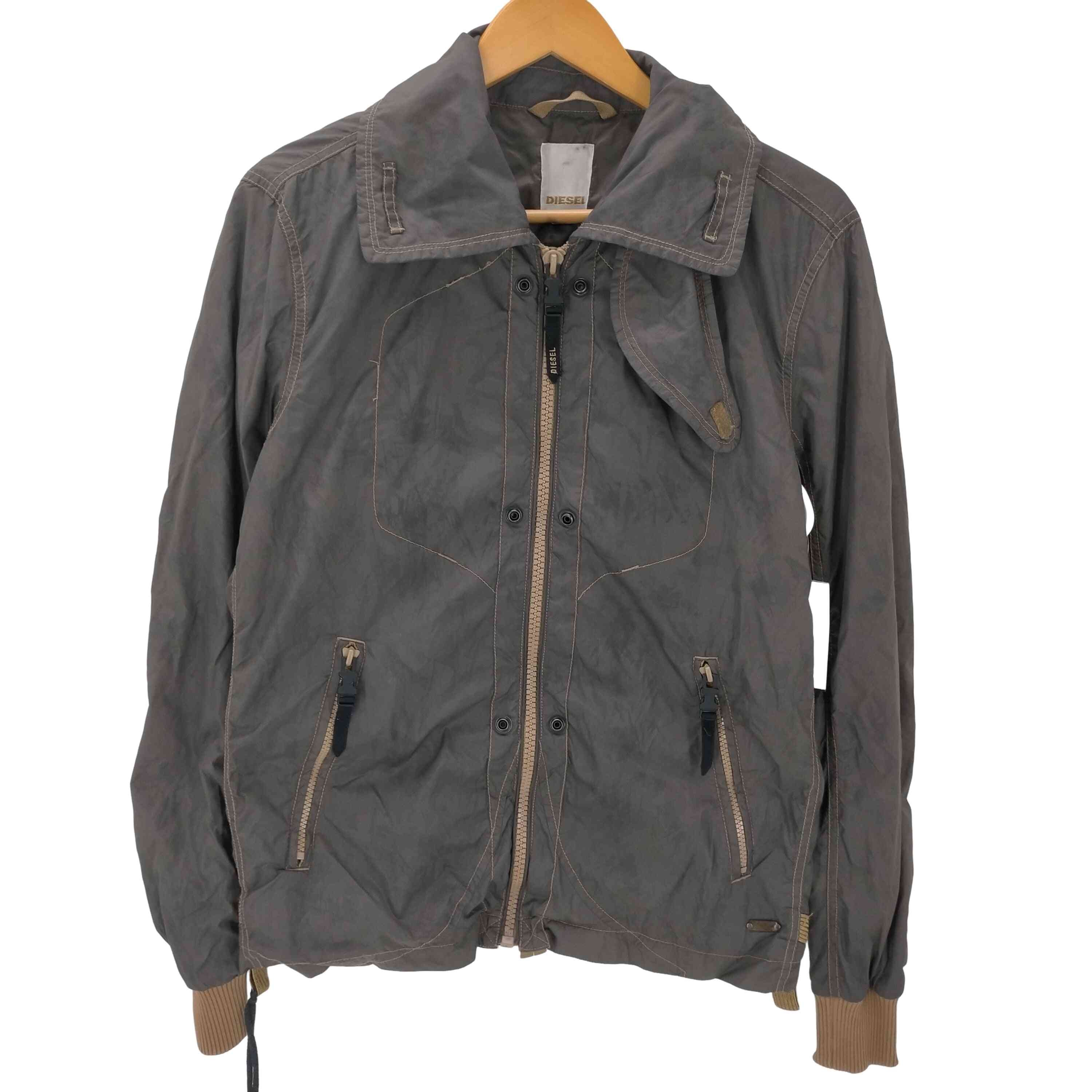 00S OLD 染め 加工 チンスト付き 2Way ダスティ ナイロン フライト ボンバー ジャケット Y2K【1142124473908】