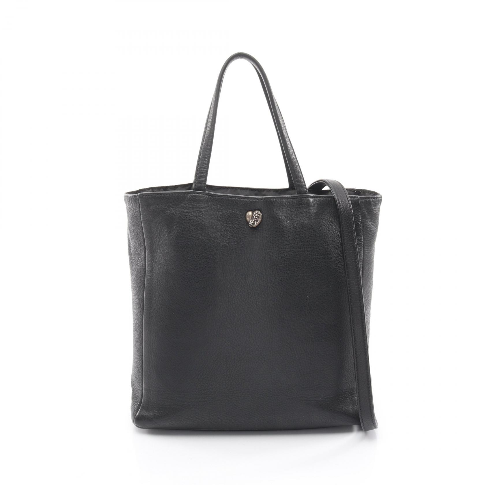 Chrome Hearts Heart 2way Leather Tote Bag "Black"