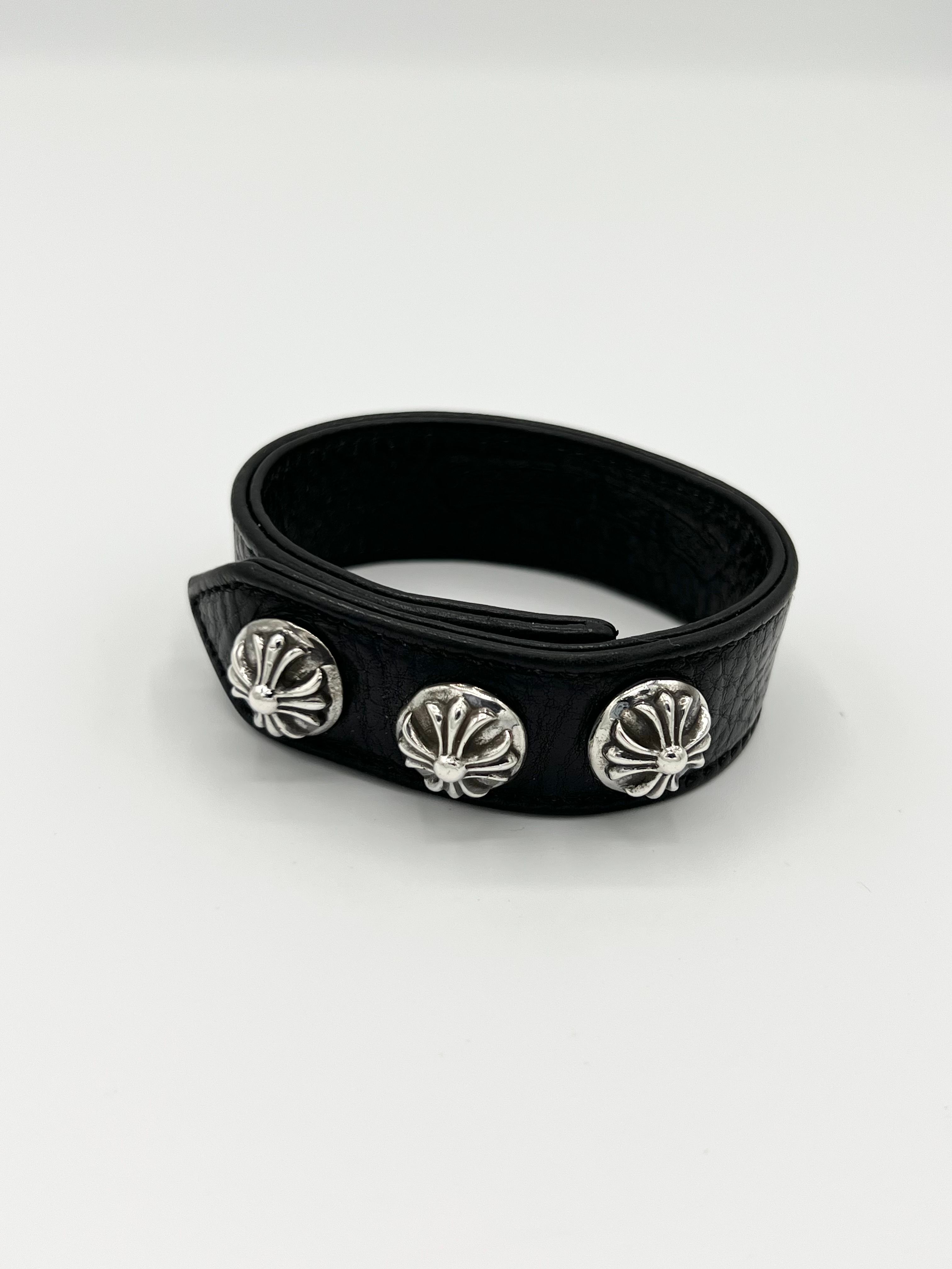 Chrome Hearts 3 Button 2 Snap Bracelet Cross "Black"