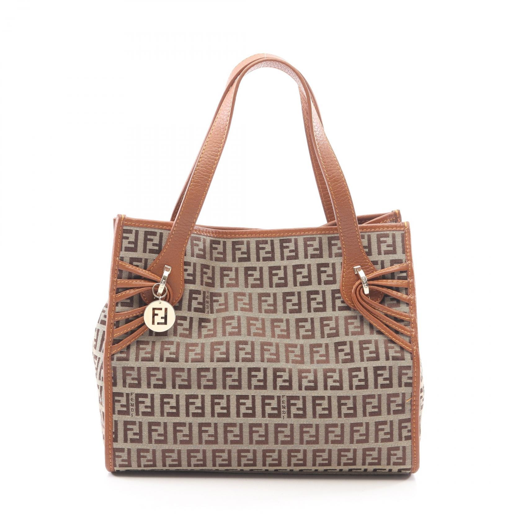 フェンディ FENDI ズッキーノ トートバッグ バッグ キャンバス レディース ベージュ系 / ブラウン系 【中古】