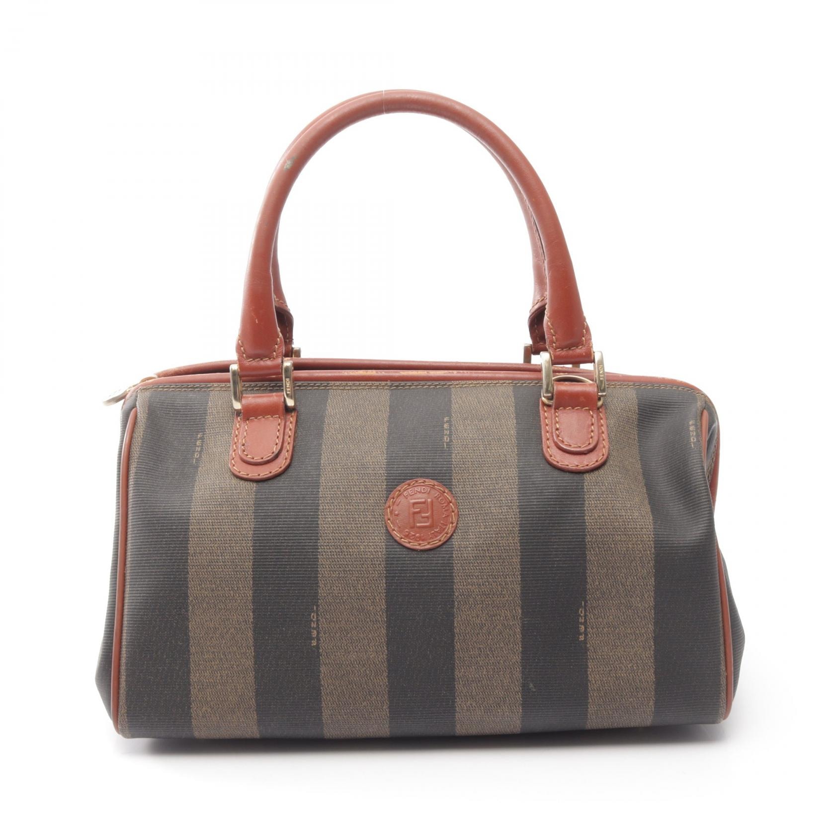 フェンディ FENDI ペカン トートバッグ バッグ PVCコーティングキャンバス レザー レディース ブラウン系 044980 【中古】