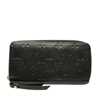 ルイ ヴィトン モノグラム アンプラント ジッピーウォレット 長財布 M28791 ノワール ブラック レザー レディース LOUIS VUITTON 中古