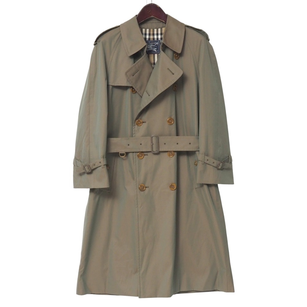■美品■Burberrys バーバリーズ ヴィンテージ トレンチコート サイズ46 90’S 裏地 ： チェック ベルテッド ダブル ロングコート ブランド古着【中古】20251111/RA6582