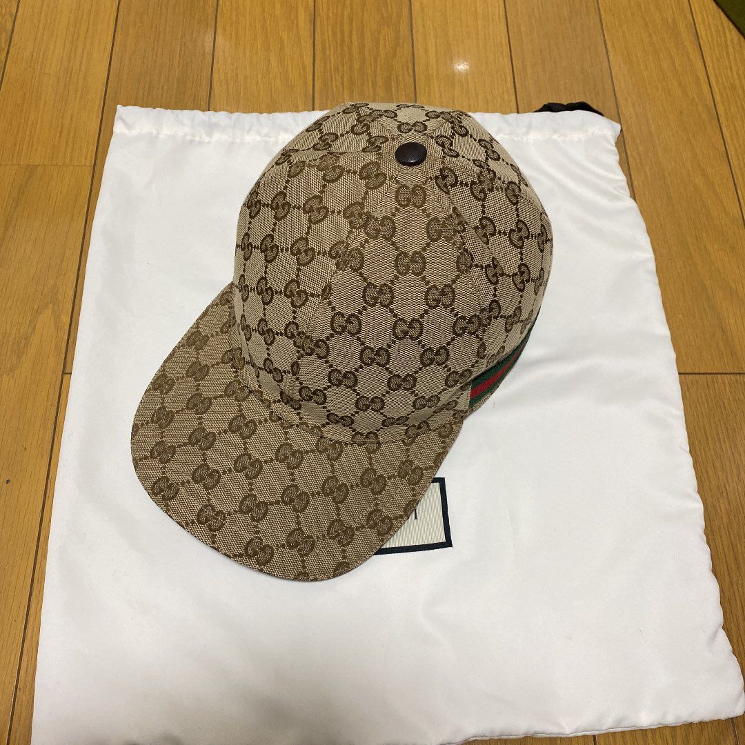 GUCCI Original GG Canvas Baseball Hat With Web "Beige/Ebony"