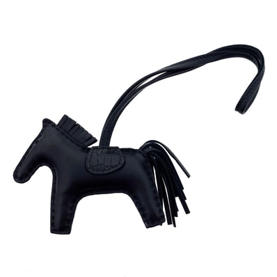 HERMES エルメス ロデオ PM タッチ ソーブラック チャーム バッグチャーム アリゲーター ラムスキン ブラック レディース【中古】