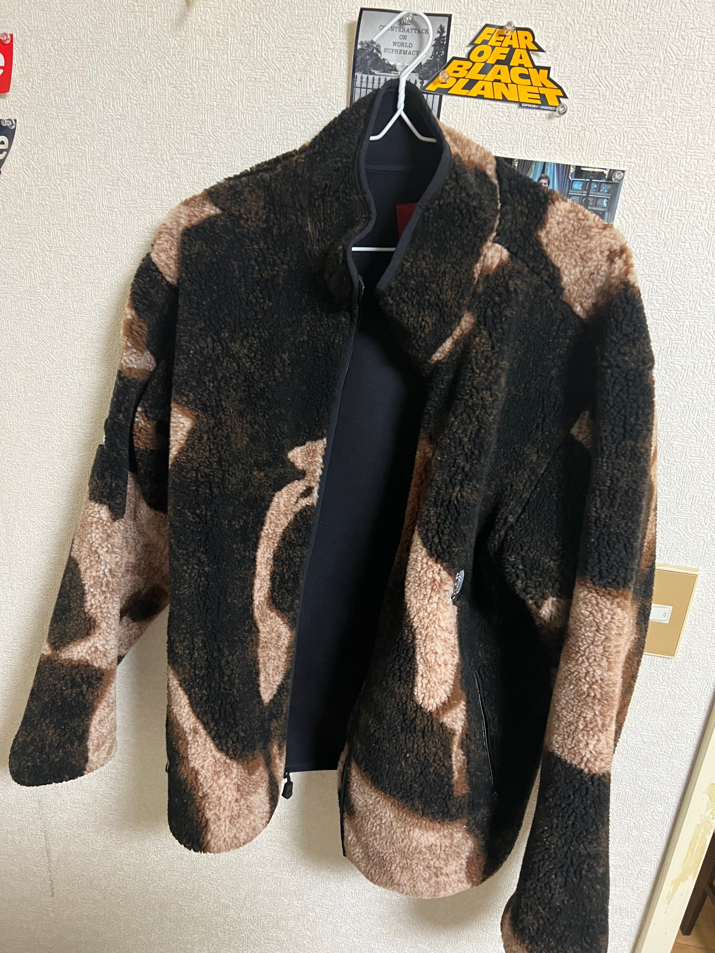 Supreme x The North Face Bleached Denim Print Fleece Jacket "Black"