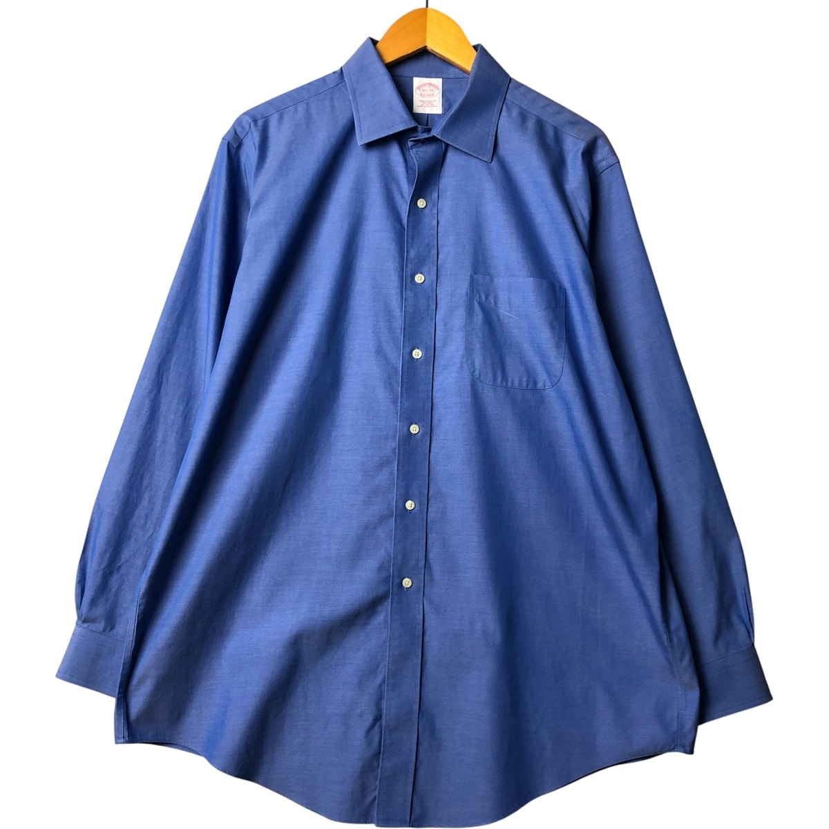 古着 ブルックスブラザーズ Brooks Brothers Est.1818 ワイドカラー 長袖 コットンシャツ メンズL相当/eaa584656
