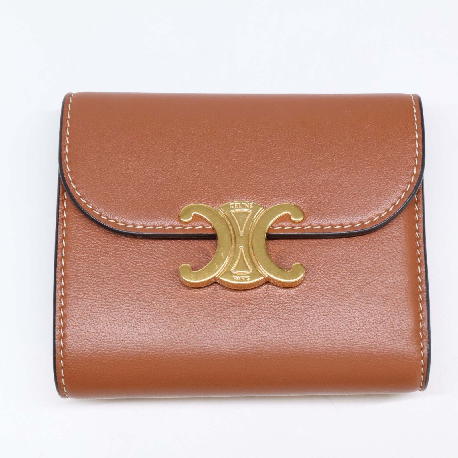 セリーヌ スモールフラップウォレット トリオンフ / シャイニースムースラムスキン