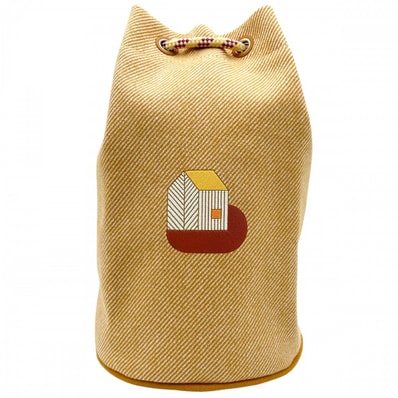 HERMES エルメス ショルダーバッグ エポぺ ダッフルバッグ 肩掛け かばん 鞄 ウール イエロー系 シルバー金具 レディース 美品【中古品】