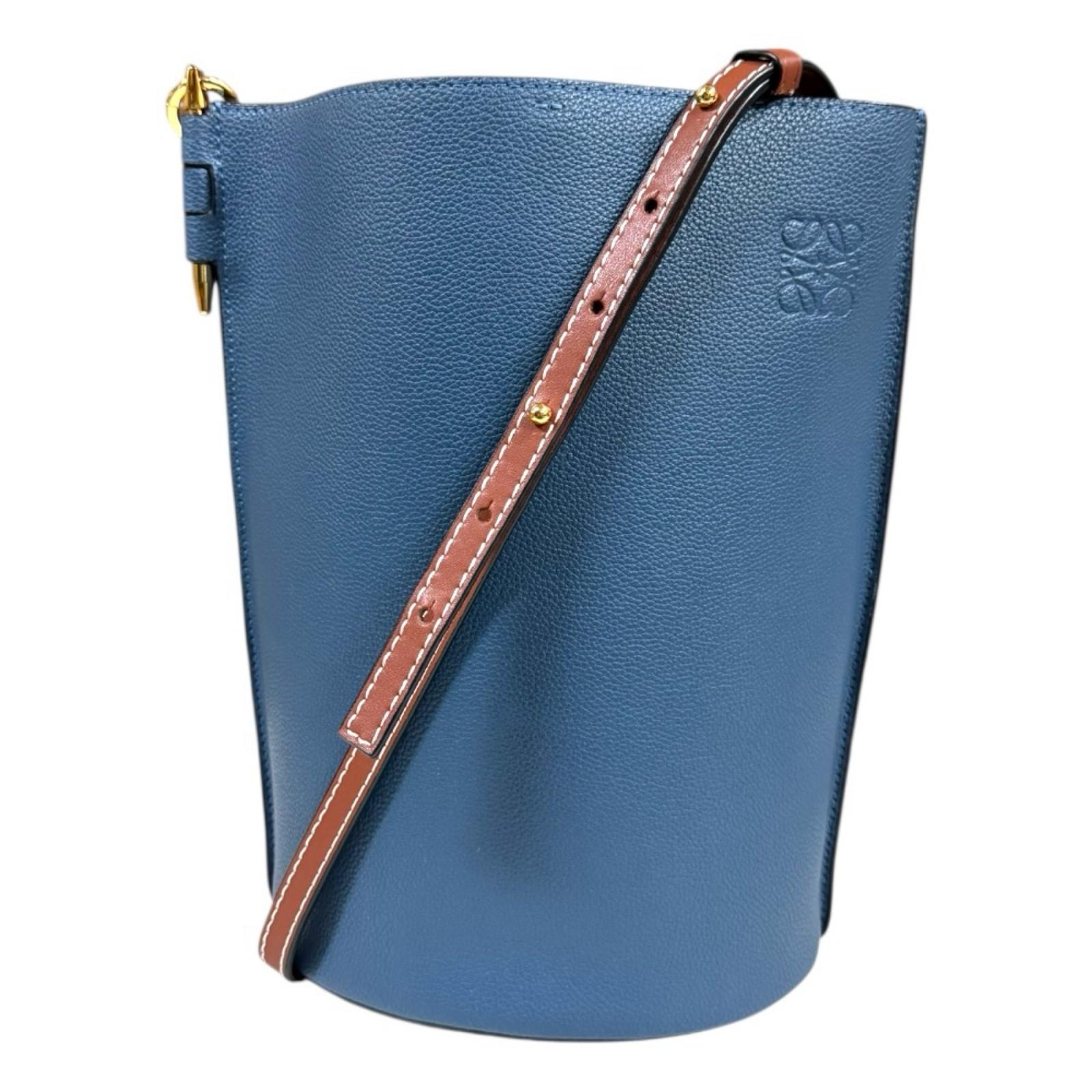 ロエベ ゲート バケットバッグ ショルダーバッグ レザー ネイビー レディース LOEWE  中古 LOEWE（ロエベ） | ゲート バケット レザー ショルダーバッグ