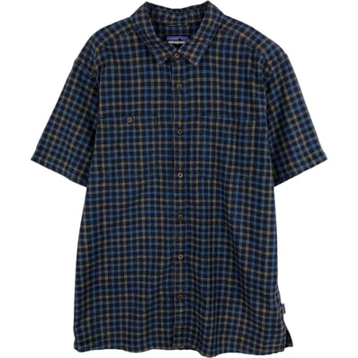 古着 パタゴニア Patagonia 53139FA15 チェック柄 半袖 ヘンプ×オーガニックコットンシャツ メンズL相当/eaa625552