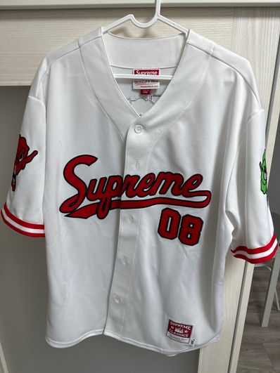 Supreme /Mitchell & Ness Downtown Hell Baseball Jersey "White"