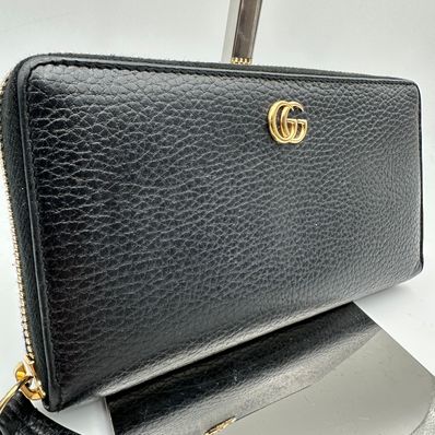 GUCCI Leather Zip Around Wallet "Black"