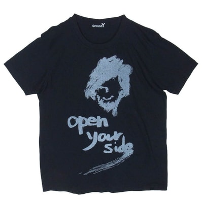 Yohji Yamamoto ヨウジヤマモト 19SS GW-T42-070 Ground Y グラウンドワイ デッサン画 グラフィック カットソー 半袖 Tシャツ ブラック系 3【中古】