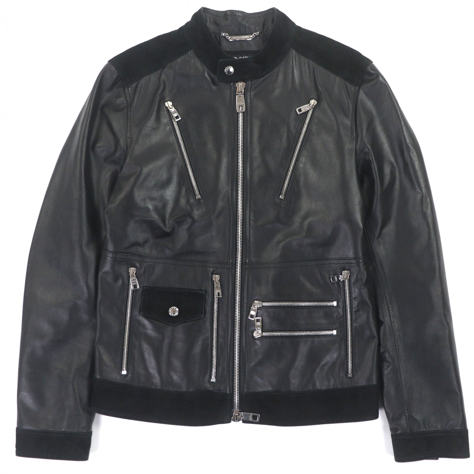 極美品 ドルチェ&ガッバーナ ライダースジャケット ブラック メンズ 46