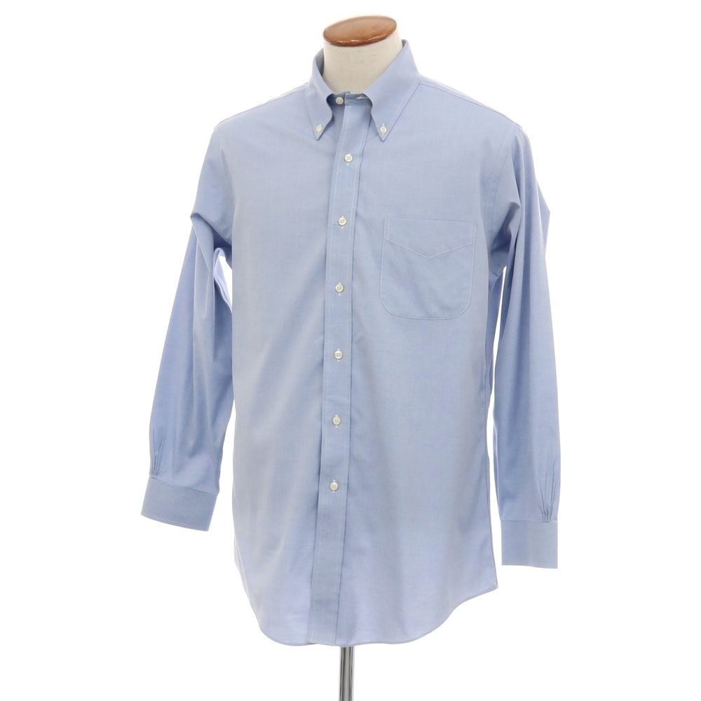 【中古】ブルックスブラザーズ Brooks Brothers コットン ボタンダウン ドレスシャツ ブルー【サイズ15.5】【メンズ】